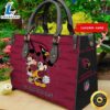 Arizona Cardinals Mickey And Minnie Women Leather Hand Bag Tee