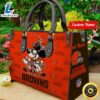 Cleveland Browns Mickey Retro Women Leather Hand Bag Tee