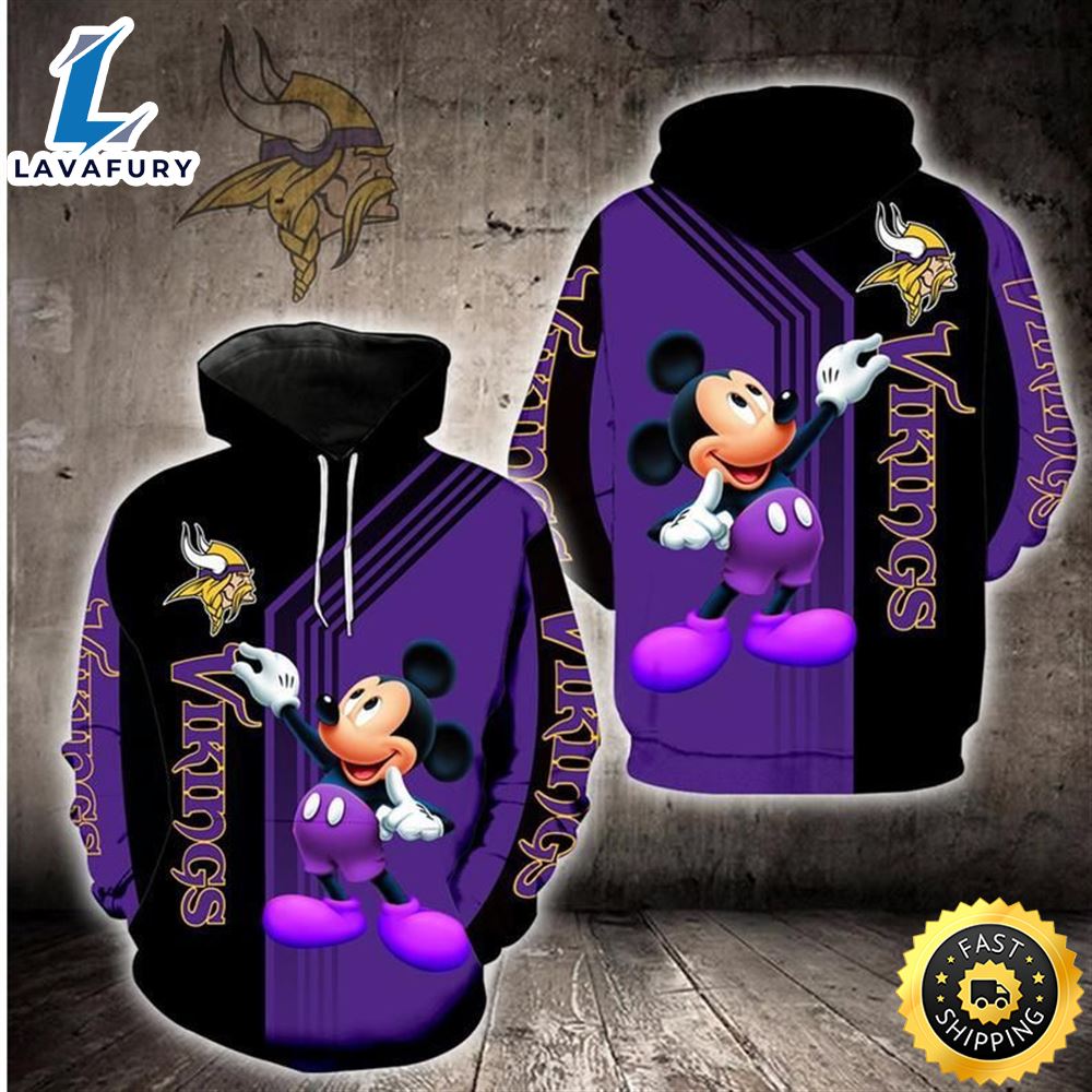 Disney Mickey Minnesota Vikings 2 Nfl Gift For Fan 3d All Over Print Shirt
