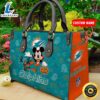 Miami Dolphins NFL Mickey Halloween Women Leather Hand Bag Tshirt
