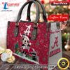 NCAA Alabama Crimson Tide Mickey Christmas Women Leather Hand Bag t shirt