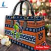 NCAA Auburn Tigers Grinch Christmas Women Leather Hand Bag Tee