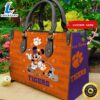 NCAA Clemson Tigers Mickey Women Leather Hand Bag Tshirt