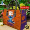 NCAA Clemson Tigers Stitch Women Leather Hand Bag Tee