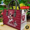 NCAA Harvard Crimson Mickey Women Leather Hand Bag Tshirt