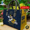 NCAA Notre Dame Fighting Irish Mickey Women Leather Hand Bag Tshirt