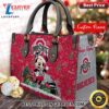 NCAA Ohio State Buckeyes Mickey Christmas Women Leather Hand Bag Tshirt