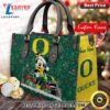 NCAA Oregon Ducks Mickey Christmas Women Leather Hand Bag t shirt
