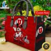NCAA Utah Utes Mickey Women Leather Hand Bag Tee
