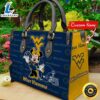 NCAA West Virginia Mountaineers Minnie Women Leather Hand Bag Tshirt