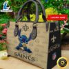 New Orleans Saints Stitch Women Leather Hand Bag Tee