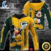 Nfl Gray Packers Mickey Mouse 3d Hoodie 3 Nfl Gray Packers Mickey Mouse 3d Hoodie