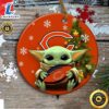 Personalized Chicago Bears Baby Yoda Christmas Ceramic Ornament Tee