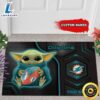 Personalized Miami Dolphins Baby Yoda All Over Print 3D Doormats TPh pdkcjk.jpg