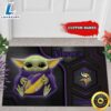 Personalized Minnesota Vikings Baby Yoda All Over Print 3D Doormats TPH klrw64.jpg