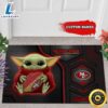 Personalized San Francisco 49Ers Baby Yoda All Over Print 3D Doormats Black TPH ptvjgg.jpg