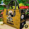 Pittsburgh Steelers Mickey Retro Women Leather Hand Bag Tee