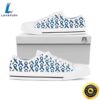 Blue Autism Awarenes Print Pattern White Low Top Shoes 2 Blue Autism Awarenes Print Pattern White Low Top Shoes