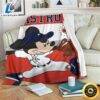 Astros Mickey Baseball Sherpa Fleece Blanket Gifts For Family, For Couple
