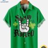 Men's St. Patrick's Day Sham Rocked Printed Trendy Hawaiian Shirt 3 Men's St. Patrick's Day Sham Rocked Printed Trendy Hawaiian Shirt