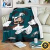 Mickey Plays Eagles Fleece Blanket For Football Fans 1