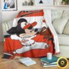 Mickey Plays Orioles Fleece Blanket For Baseball Fans 1