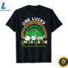 One Lucky Kindergarten Teacher Rainbow St Patrick Day Gnomes T Shirt Tee