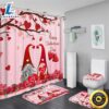 4pcs Valentines Shower Curtain Sets With Rugs 2 4pcs Valentines Shower Curtain Sets With Rugs
