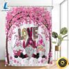 Anncsssy Valentine's Day Theme Shower Curtain With White Tassel Love Gnome Pink Heart Shape Tree Shower Curtain For Bathroom 2 Anncsssy Valentines Day Theme Shower Curtain With White Tassel Love Gnome Pink Heart Shape Tree Shower Curtain For Bathroom