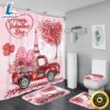 Aosijia 4 Pcs Valentine Shower Curtain Set With Non 2 Aosijia 4 Pcs Valentine Shower Curtain Set With Non