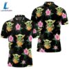 Baby Yoda Hugging Pineapples Seamless Tropical Colorful Flowers On Black Polo Shirt 3 Baby Yoda Hugging Pineapples Seamless Tropical Colorful Flowers On Black Polo Shirt
