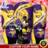 Custom Minnesota Vikings Mickey Valentine Heart Pattern Tumbler