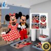 Cute Mickey Minnie Mouse Bathroom Set Shower Curtain Bath Mat Toilet Lid Cover 3 Cute Mickey Minnie Mouse Bathroom Set Shower Curtain Bath Mat Toilet Lid Cover