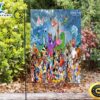 Disney All Characters Mickey Minnie Goofy Donald Pooh Lion King Princess 6 Double Sided Printing Garden Flag