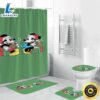 Disney Mickey Mouse Christmas Mickey And Minnie Green 4 Shower Curtain Non-Slip Toilet Lid Cover Bath Mat - Bathroom Set Fans Gifts 3 Disney Mickey Mouse Christmas Mickey And Minnie Green 4 Shower Curtain Non Slip Toilet Lid Cover Bath Mat Bathroom Set Fans Gifts