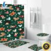 Disney Mickey Mouse Christmas Mickey And Minnie Green 5 Shower Curtain Non Slip Toilet Lid Cover Bath Mat Bathroom Set Fans Gifts
