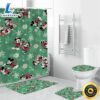 Disney Mickey Mouse Christmas Mickey And Minnie Green 8 Shower Curtain Non-Slip Toilet Lid Cover Bath Mat - Bathroom Set Fans Gifts 2 Disney Mickey Mouse Christmas Mickey And Minnie Green 8 Shower Curtain Non Slip Toilet Lid Cover Bath Mat Bathroom Set Fans Gifts