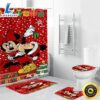 Disney Mickey Mouse Christmas Mickey And Minnie Red 4 Shower Curtain Non-Slip Toilet Lid Cover Bath Mat - Bathroom Set Fans Gifts 3 Disney Mickey Mouse Christmas Mickey And Minnie Red 4 Shower Curtain Non Slip Toilet Lid Cover Bath Mat Bathroom Set Fans Gifts