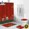 Disney Mickey Mouse Christmas Mickey And Minnie Snowman 1 Shower Curtain Non Slip Toilet Lid Cover Bath Mat Bathroom Set Fans Gifts