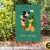 Disney Mickey Mouse Christmas Mickey And Pluto Green 1 Double Sided Printing Garden Flag