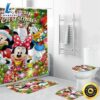 Disney Mickey Mouse Christmas Mickey Friends 11 Shower Curtain Non Slip Toilet Lid Cover Bath Mat Bathroom Set Fans Gifts