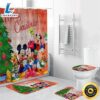 Disney Mickey Mouse Christmas Mickey Friends 12 Shower Curtain Non-Slip Toilet Lid Cover Bath Mat - Bathroom Set Fans Gifts 2 Disney Mickey Mouse Christmas Mickey Friends 12 Shower Curtain Non Slip Toilet Lid Cover Bath Mat Bathroom Set Fans Gifts