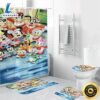 Disney Mickey Mouse Christmas Mickey Friends 16 Shower Curtain Non Slip Toilet Lid Cover Bath Mat Bathroom Set Fans Gifts