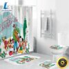 Disney Mickey Mouse Christmas Mickey Friends 5 Shower Curtain Non Slip Toilet Lid Cover Bath Mat Bathroom Set Fans Gifts