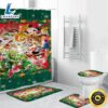 Disney Mickey Mouse Christmas Mickey Friends 7 Shower Curtain Non Slip Toilet Lid Cover Bath Mat Bathroom Set Fans Gifts