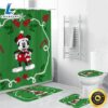 Disney Mickey Mouse Christmas Mickey Green 3 Shower Curtain Non Slip Toilet Lid Cover Bath Mat Bathroom Set Fans Gifts