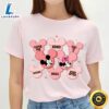 Disney Mickey And Minnie Magic Castle Valentine Pink Heart Shirt Tee