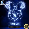 Girls Minnie Mouse Winking Face Personalised Gift Colour Change Lamp Night Light