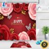 Happy Valentines Day Shower Curtains Roses Butterfly Bathroom Curtains Valentine Decor Bathroom Decoration 3 Happy Valentines Day Shower Curtains Roses Butterfly Bathroom Curtains Valentine Decor Bathroom Decoration