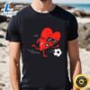 Heart Playing Football Valentines Day Soccer Sports Boys Raglan... 3 Heart Playing Football Valentines Day Soccer Sports Boys Raglan... t shirt